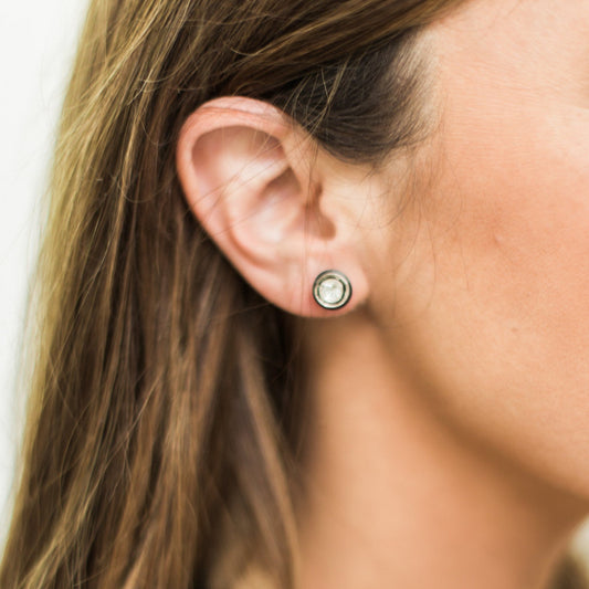 Sliced Diamond Stud Earrings