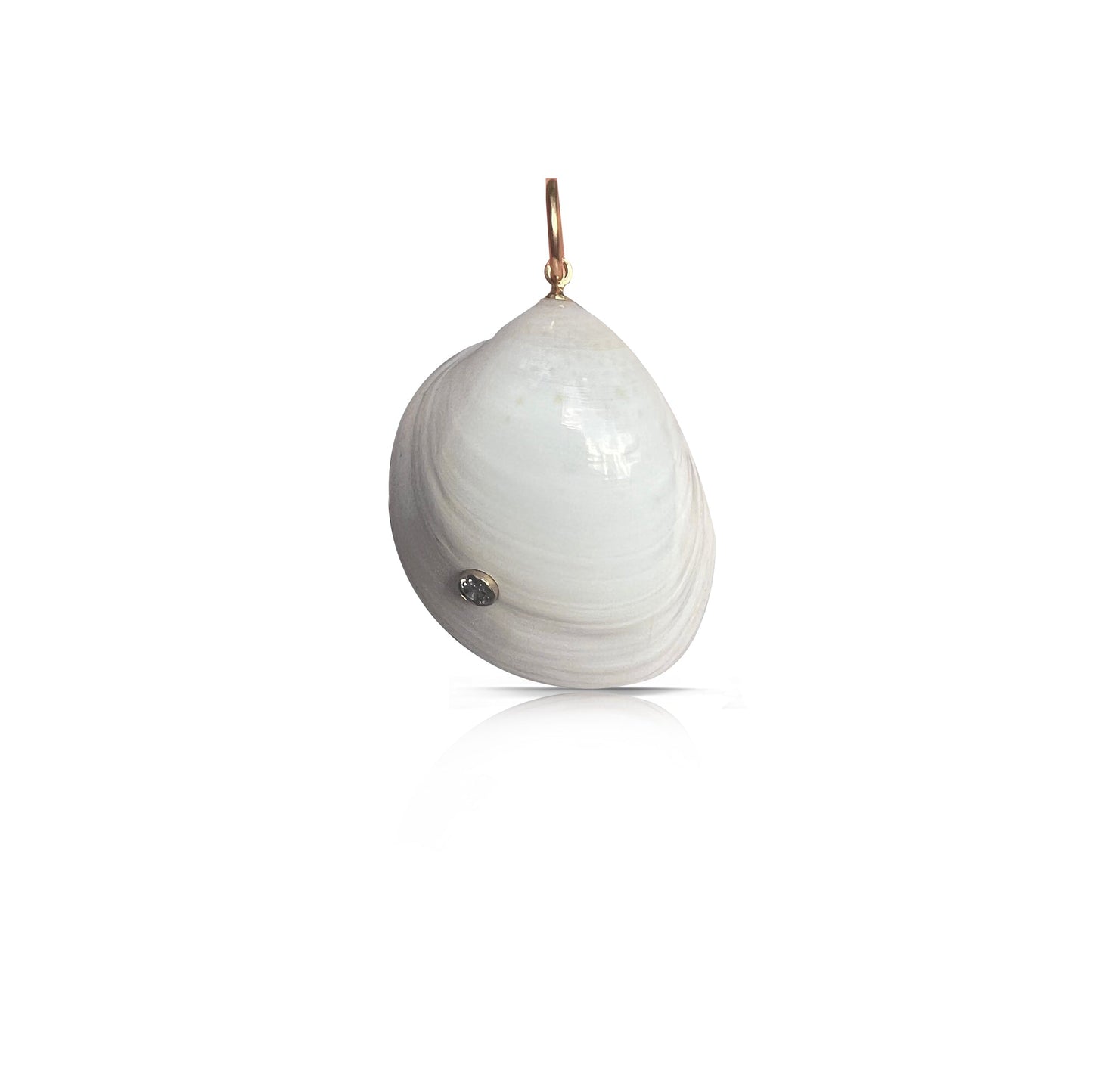 14k Diamond Clam Shell Charm