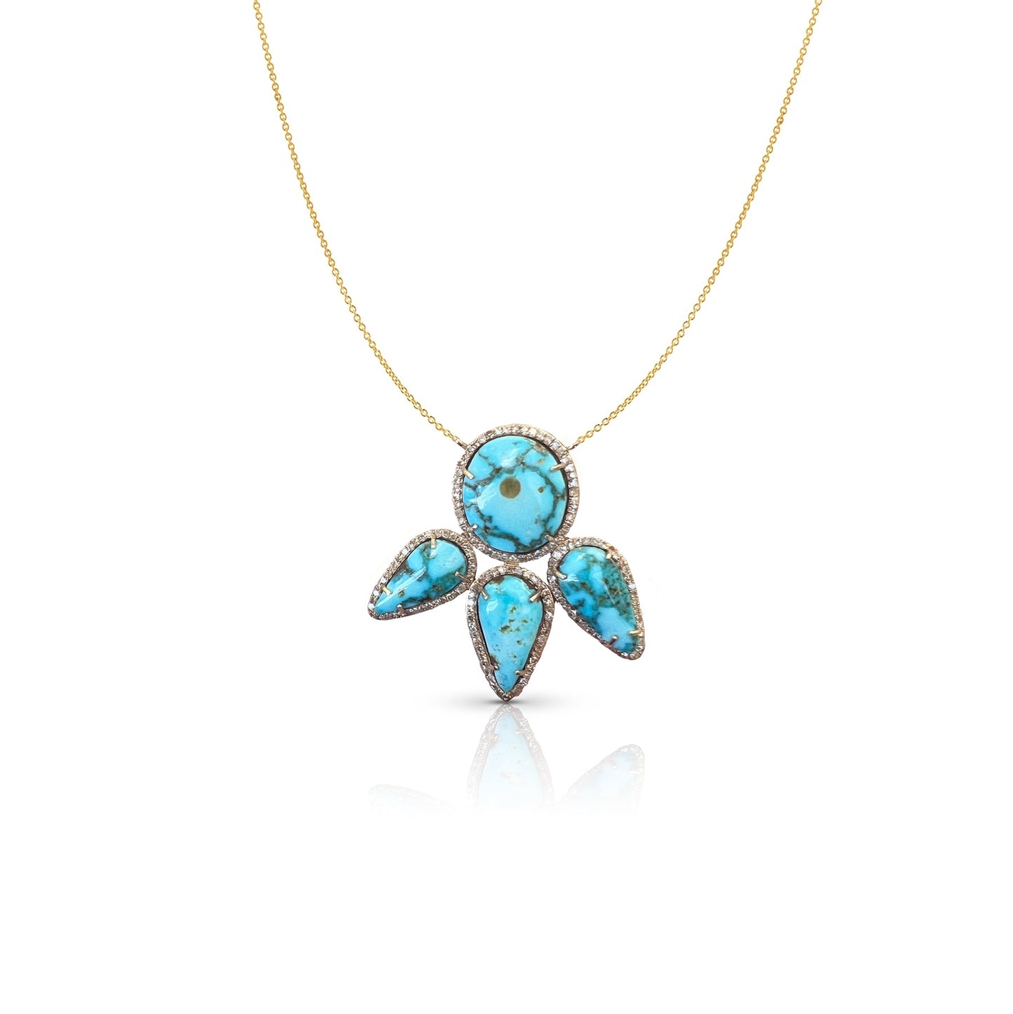 14k Turquoise Free Form Necklace