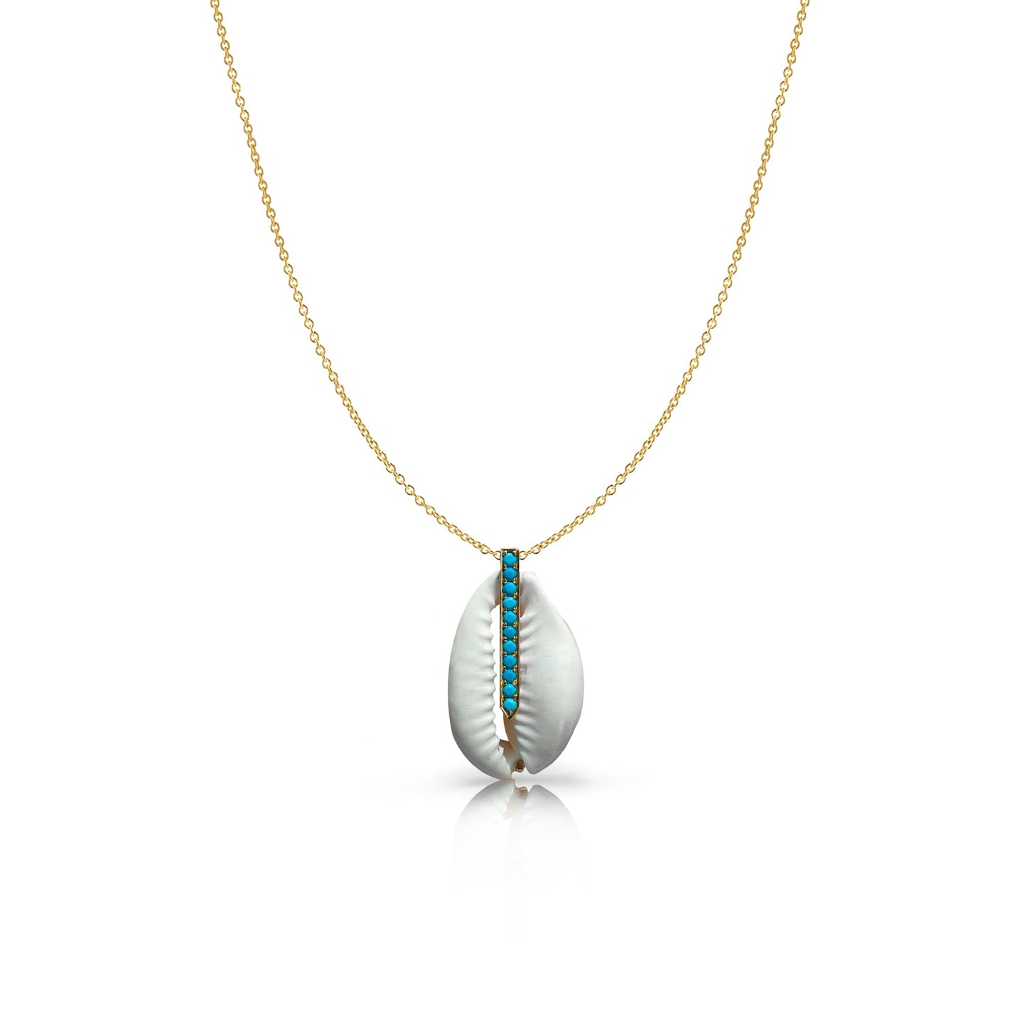 14k Cowrie Shell Charm Necklace