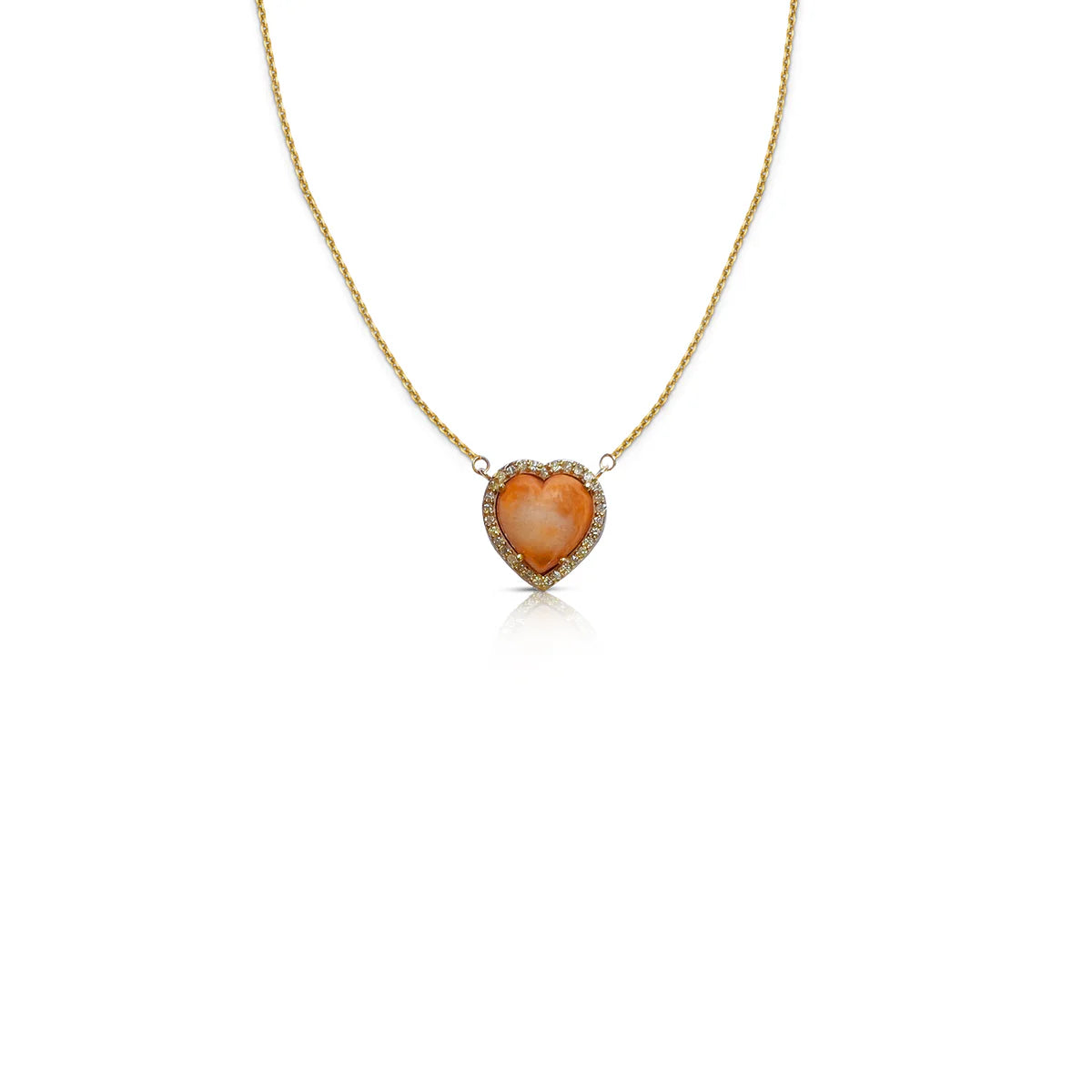 14K Mini Spiney Oyster Shell Heart Necklace 2