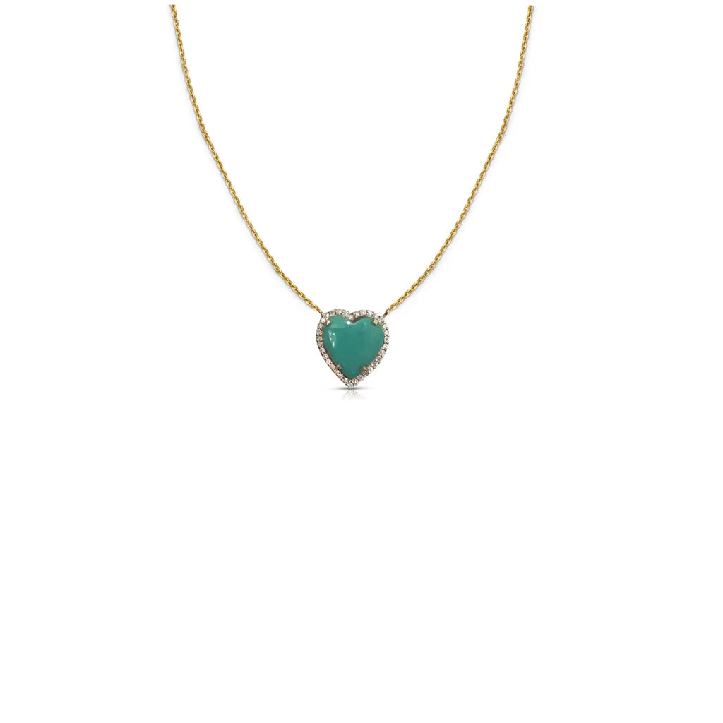 14K Mini Turquoise Heart Necklace (2)