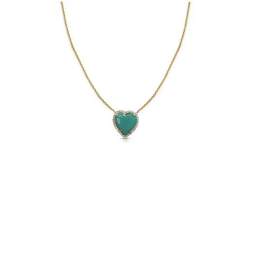 14K Mini Turquoise Heart Necklace (2)