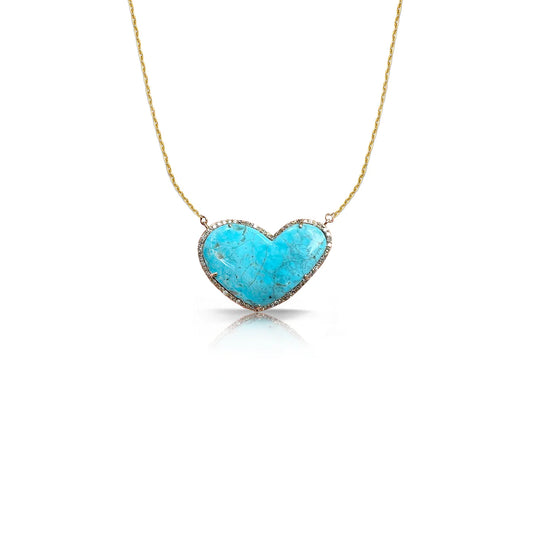 Turquoise Irregular Heart Shaped Necklace