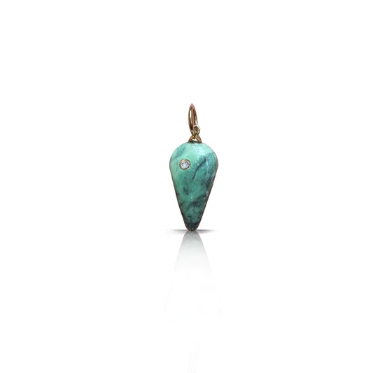 14K Variscite Charm (with or without diamond)