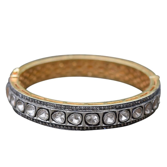 14K Sliced Diamond Bangle Oval Shape