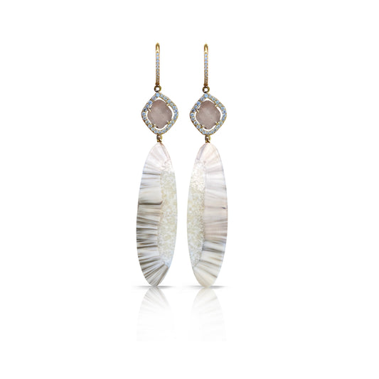 14k Sliced Tusk Drop Earrings