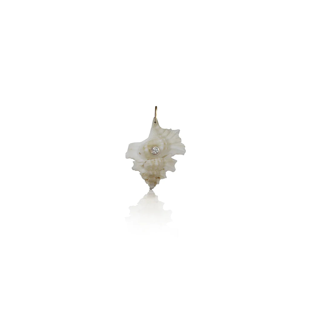 14K Shell Charm with Diamond