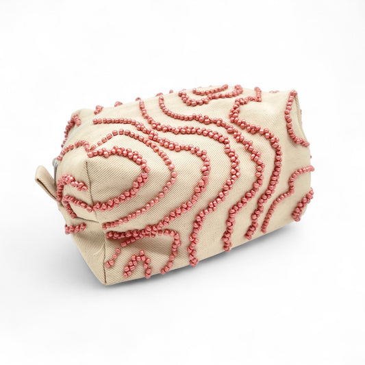 Beaded Pouchette - Coral Sunset