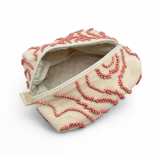 Beaded Pouchette - Coral Sunset