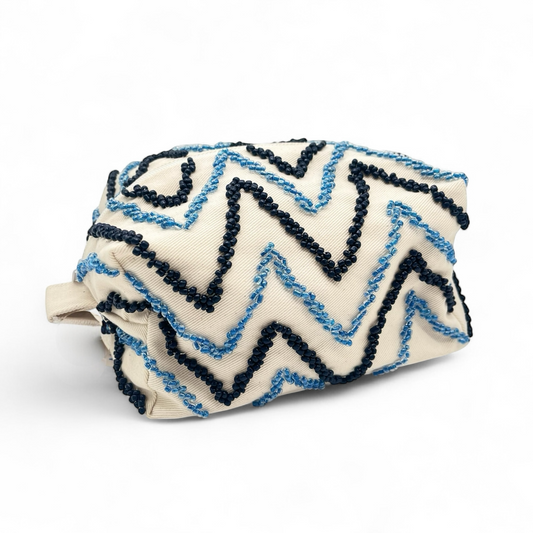 Beaded Pouchette - Ocean Blue