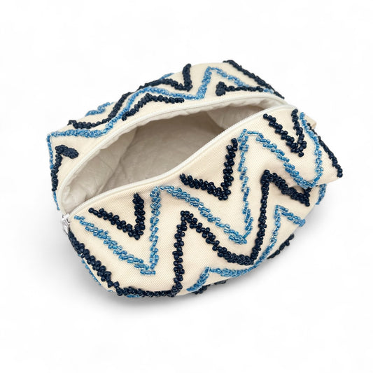 Beaded Pouchette - Ocean Blue