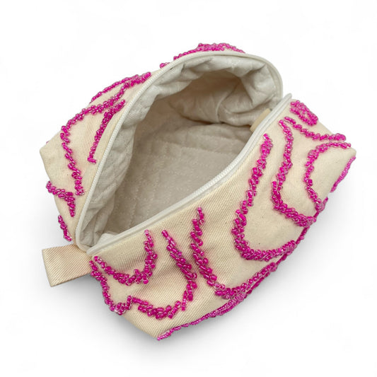 Beaded Pouchette - Pink Sand