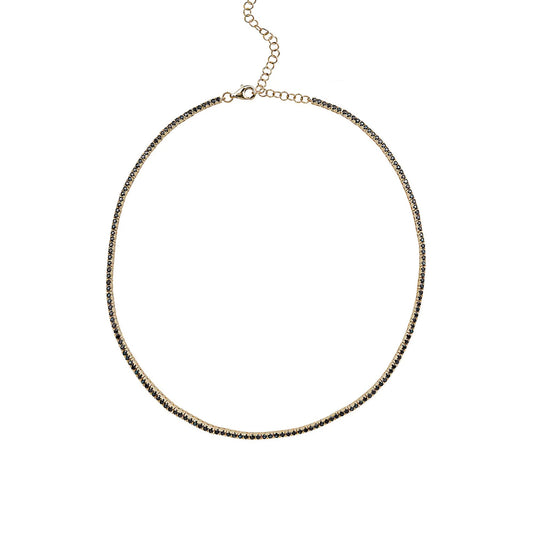 14k Black Diamond Tennis Necklace