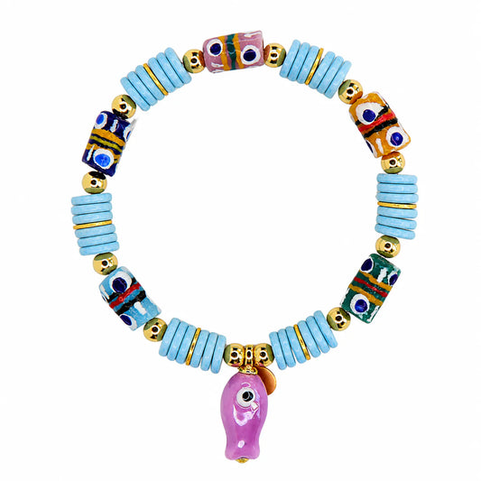Bluefin Beaded Bracelet - Pale Sky