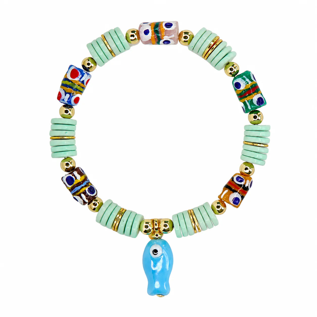 Bluefin Beaded Bracelet - Green Opal