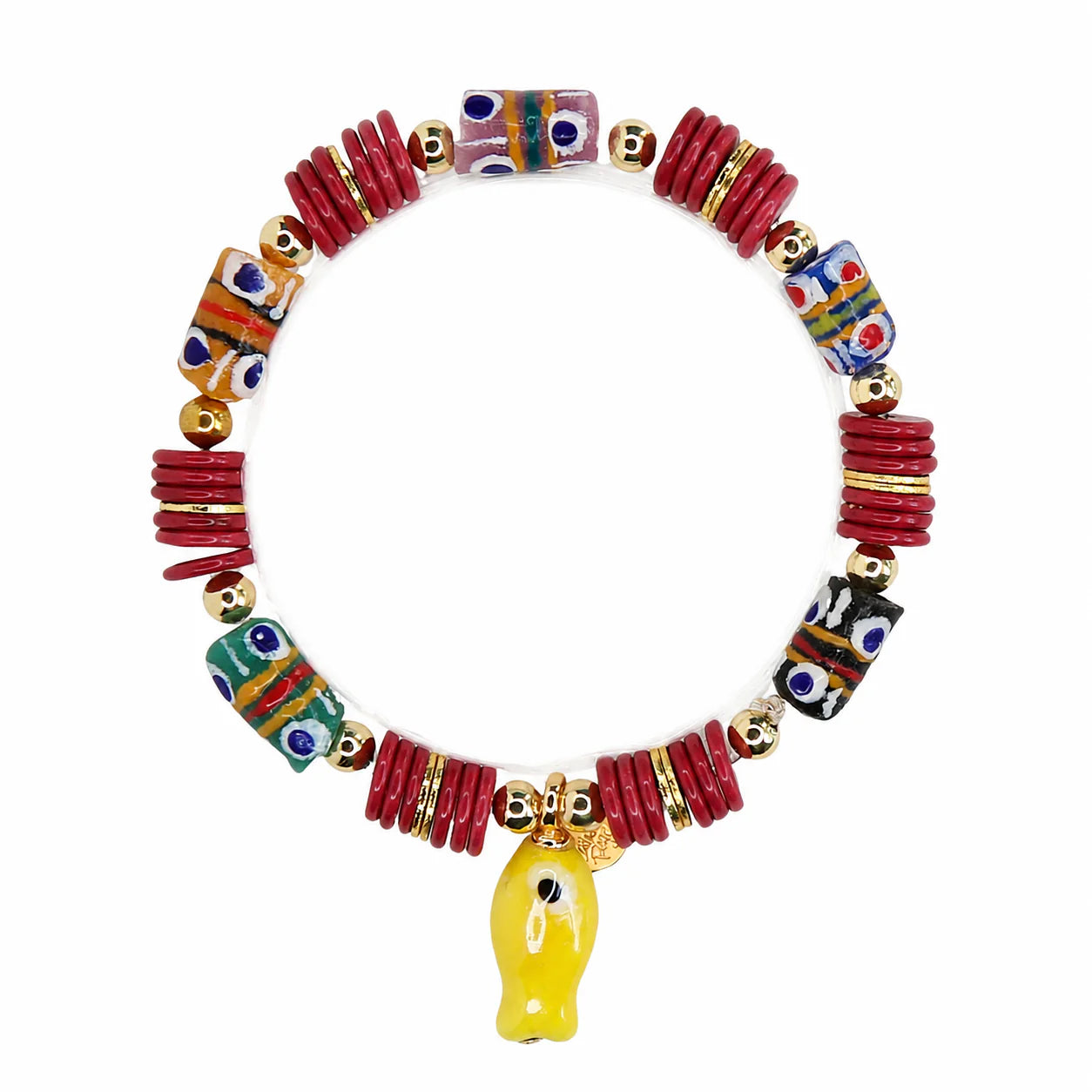 Bluefin Beaded Bracelet - Raspberry