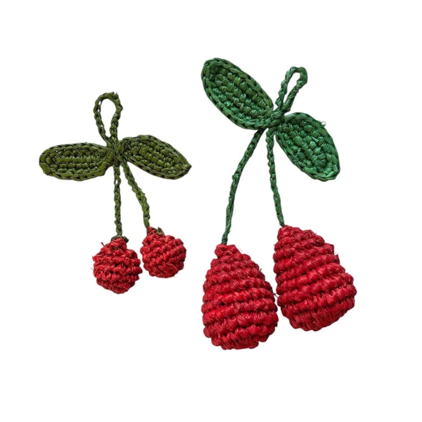 Cherry Raffia Keyring