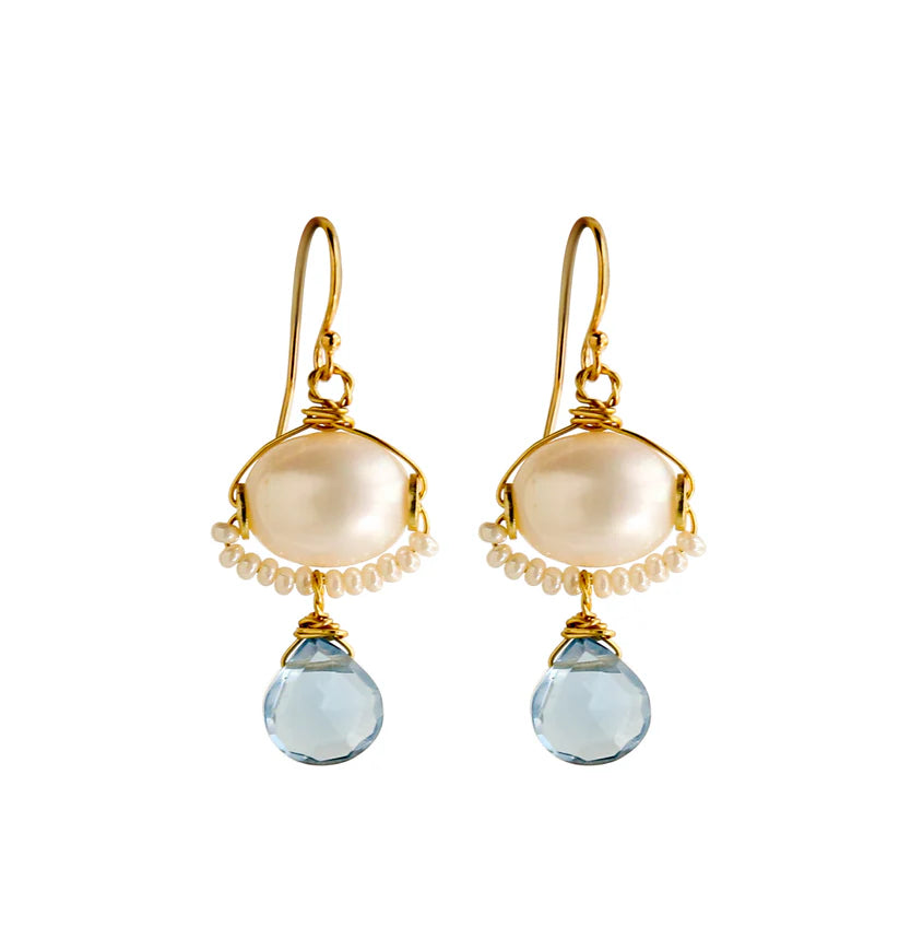 Clara Earrings in Blue Agave