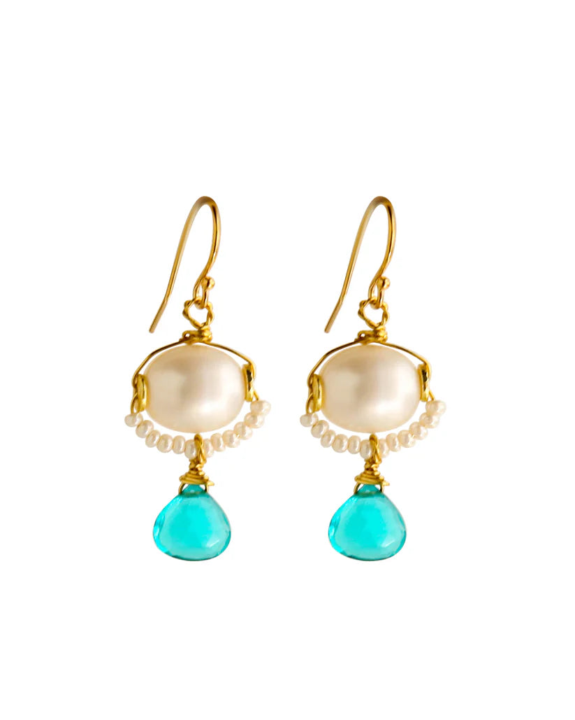 Clara Earrings in Teal Zest