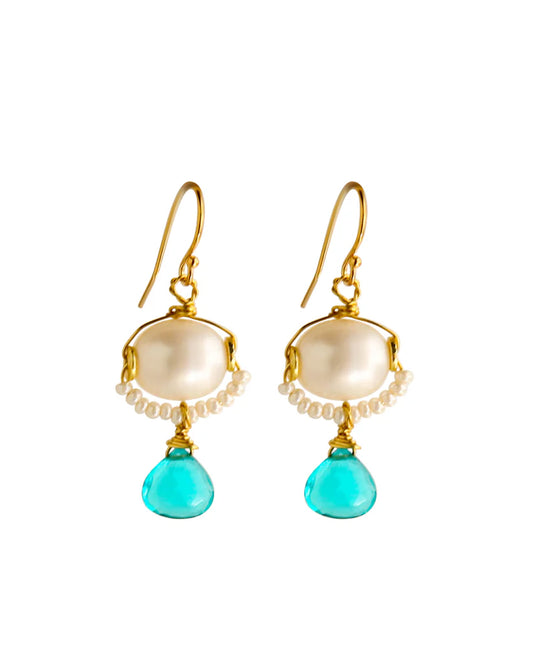 Clara Earrings in Teal Zest