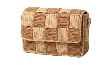 Raffia Check Bag