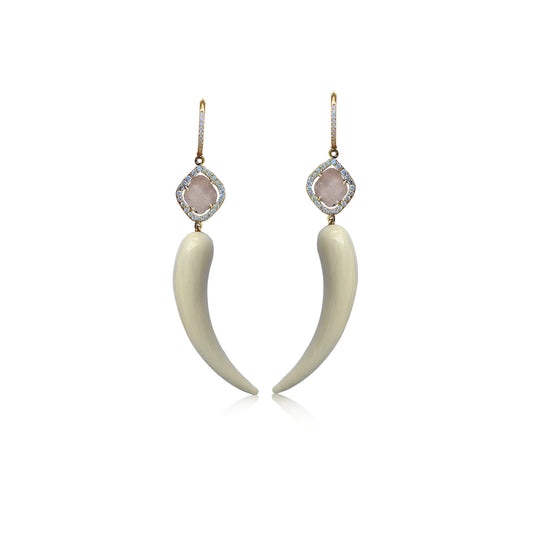 14K Curved Tusk Drop Earrings