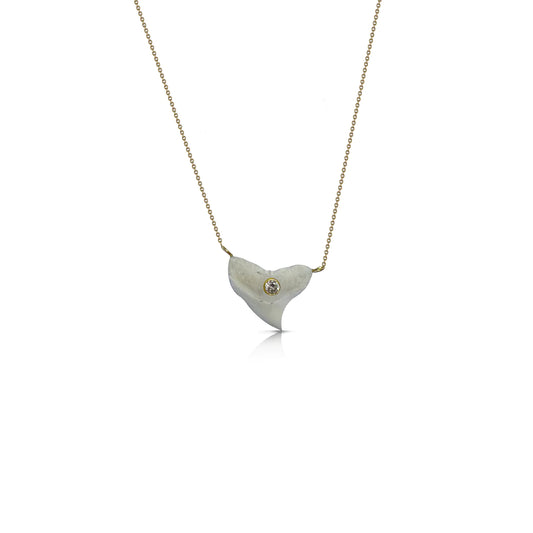 14K Sharks Tooth Dainty Necklace