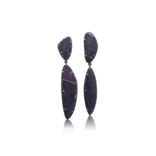 Purpurite Double Drop Earrings