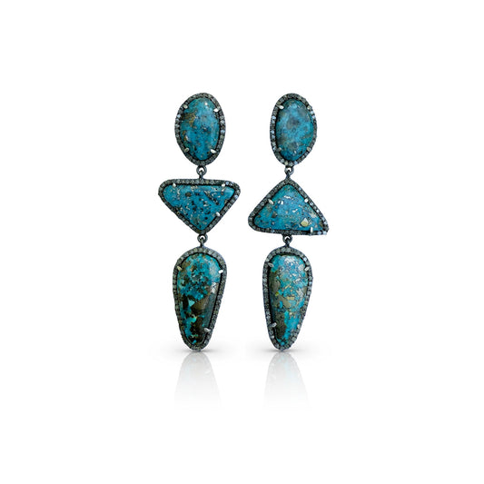 Turquoise Triple Drop Earrings 2