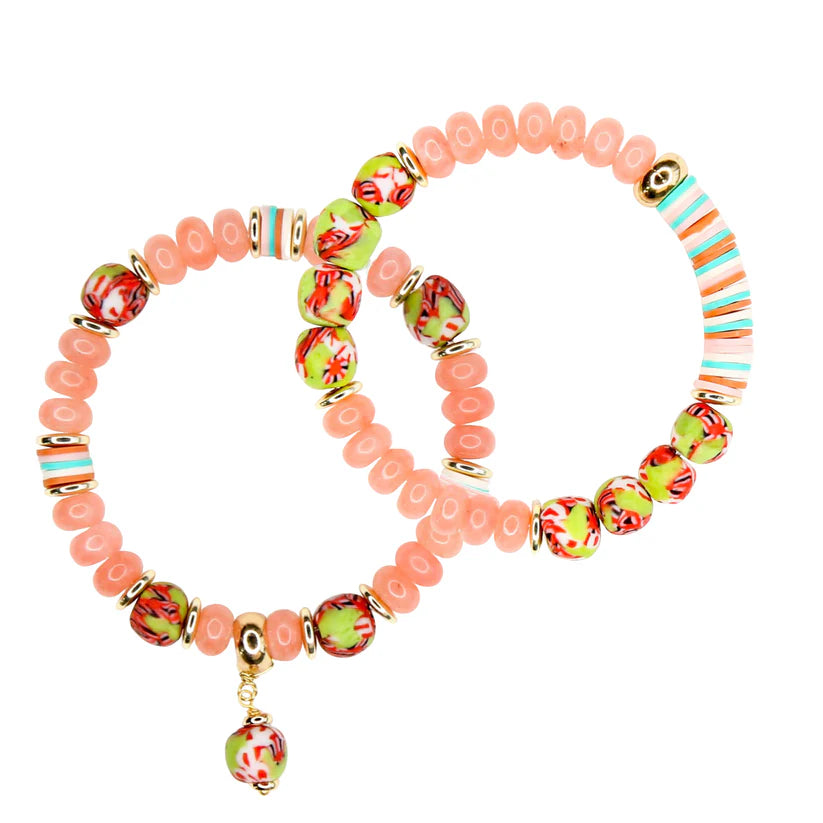 Echo Bracelet Set in Peach Sorbet