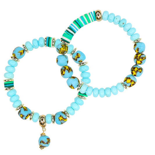 Echo Bracelet Set in Robin's Egg Blue