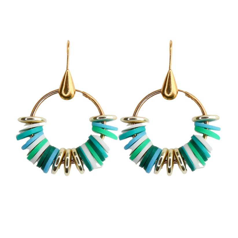 Esme Earrings in Greens