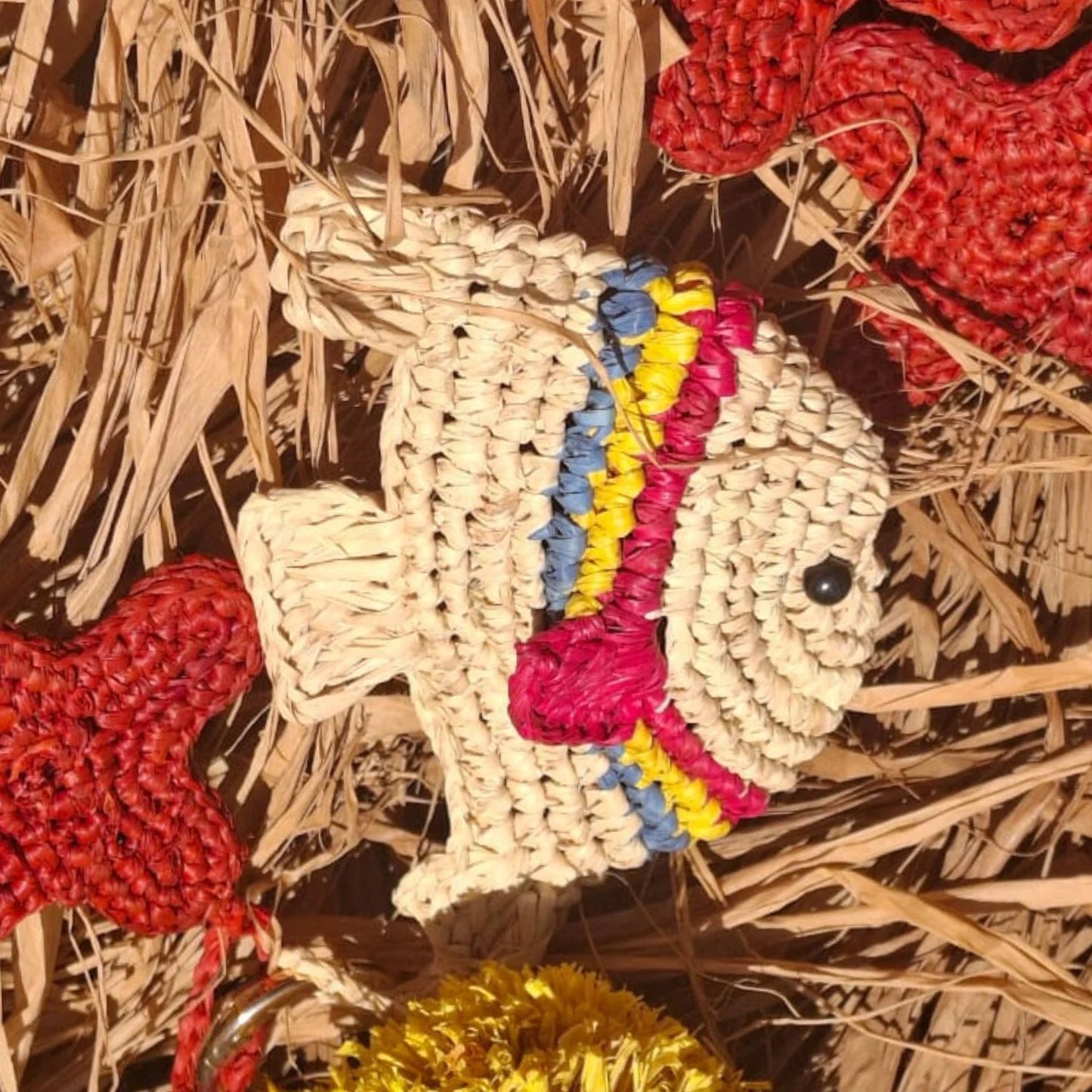Raffia Fish Keyring