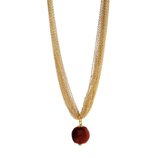 Halo Pendant Necklace in Rust