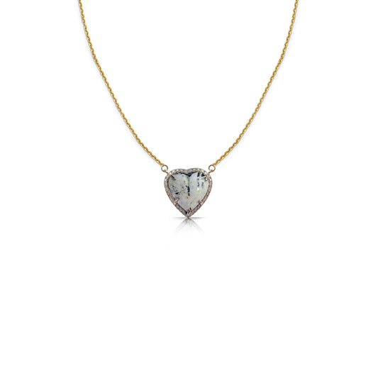 Mini 14k White Buffalo Heart