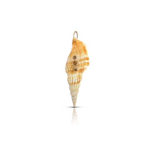 14k and Sapphire Shell Charm