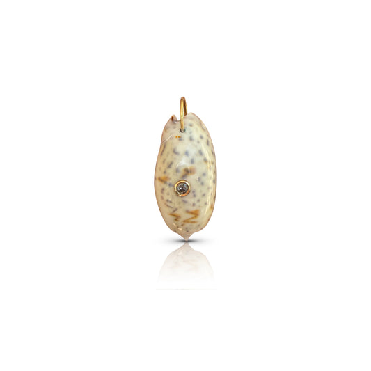 14k and Diamond Olive Shell Charm