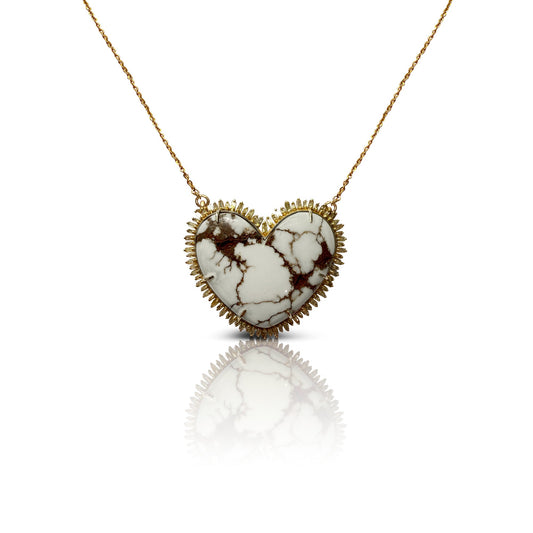 14k Wild Horse Heart Necklace