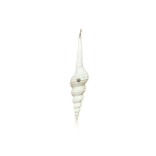14k White Spindle Snail Shell Charm
