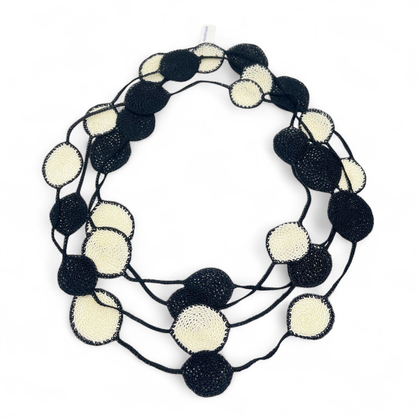 Isabella Infinity Crochet Necklace - Black White