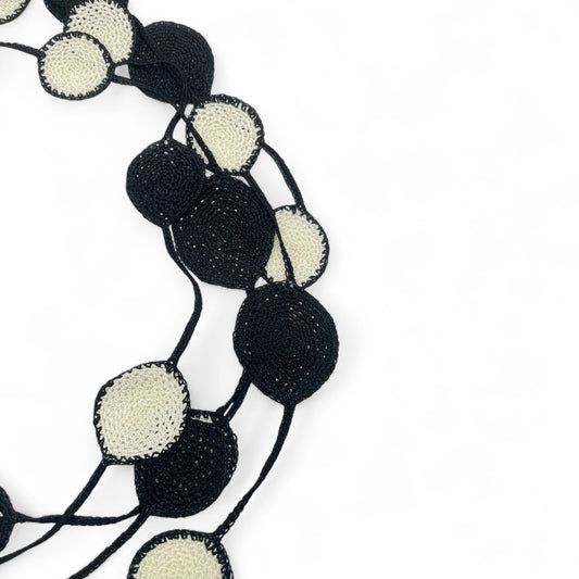 Isabella Infinity Crochet Necklace - Black White