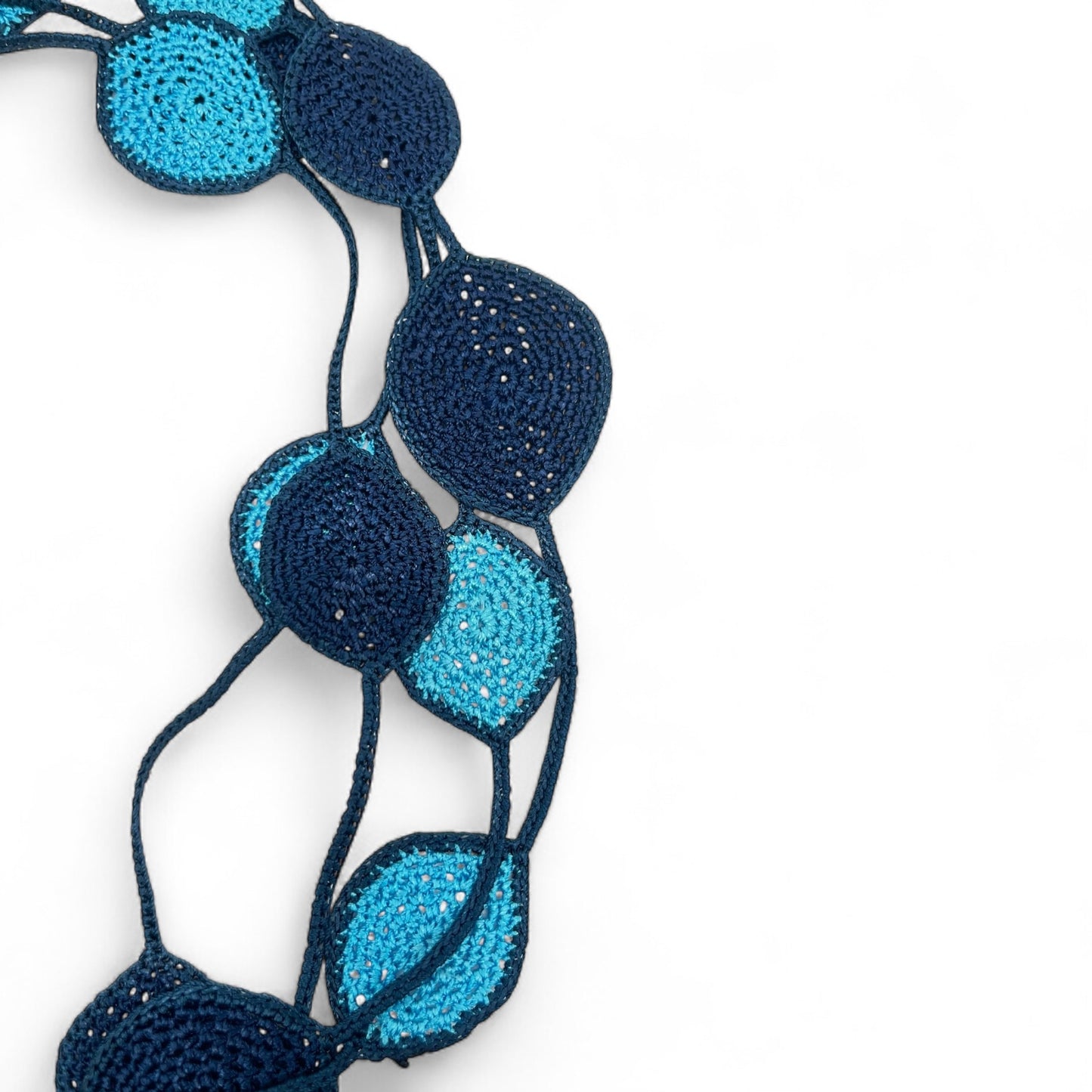 Isabella Crochet Infinity Necklace - Ocean Blue