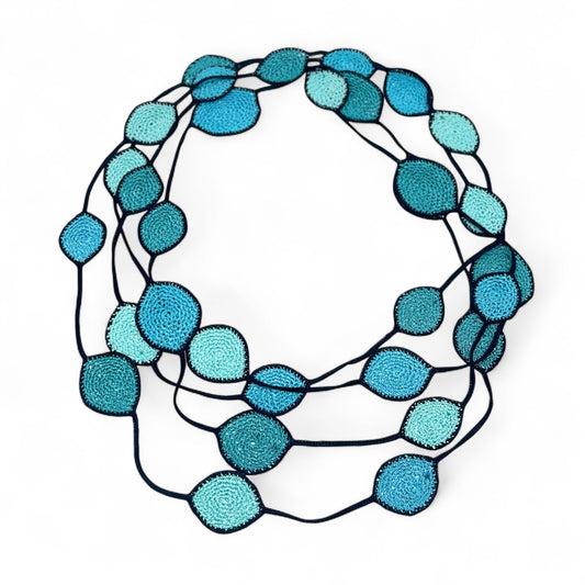 Isabella Infinity Crochet Necklace - Seaglass Dark Edge