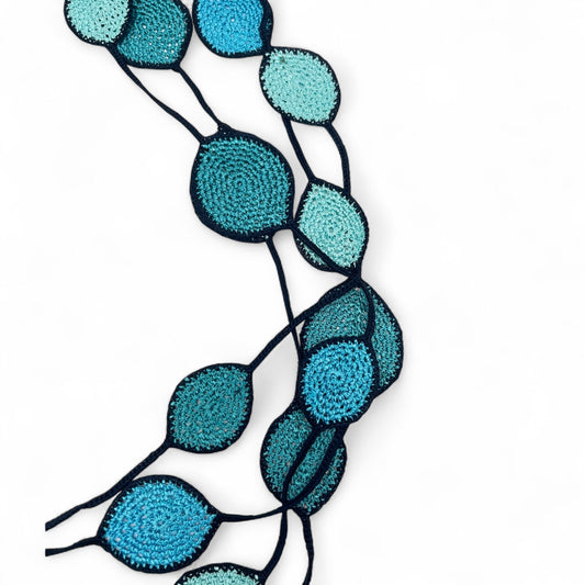 Isabella Infinity Crochet Necklace - Seaglass Dark Edge