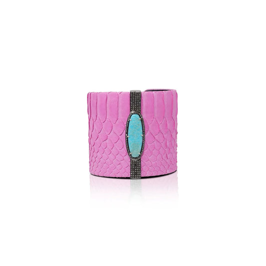 Large Pink Turquoise Python Cuff