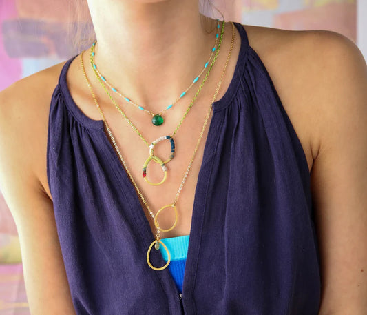 Loop Lariat in Gold and Black
