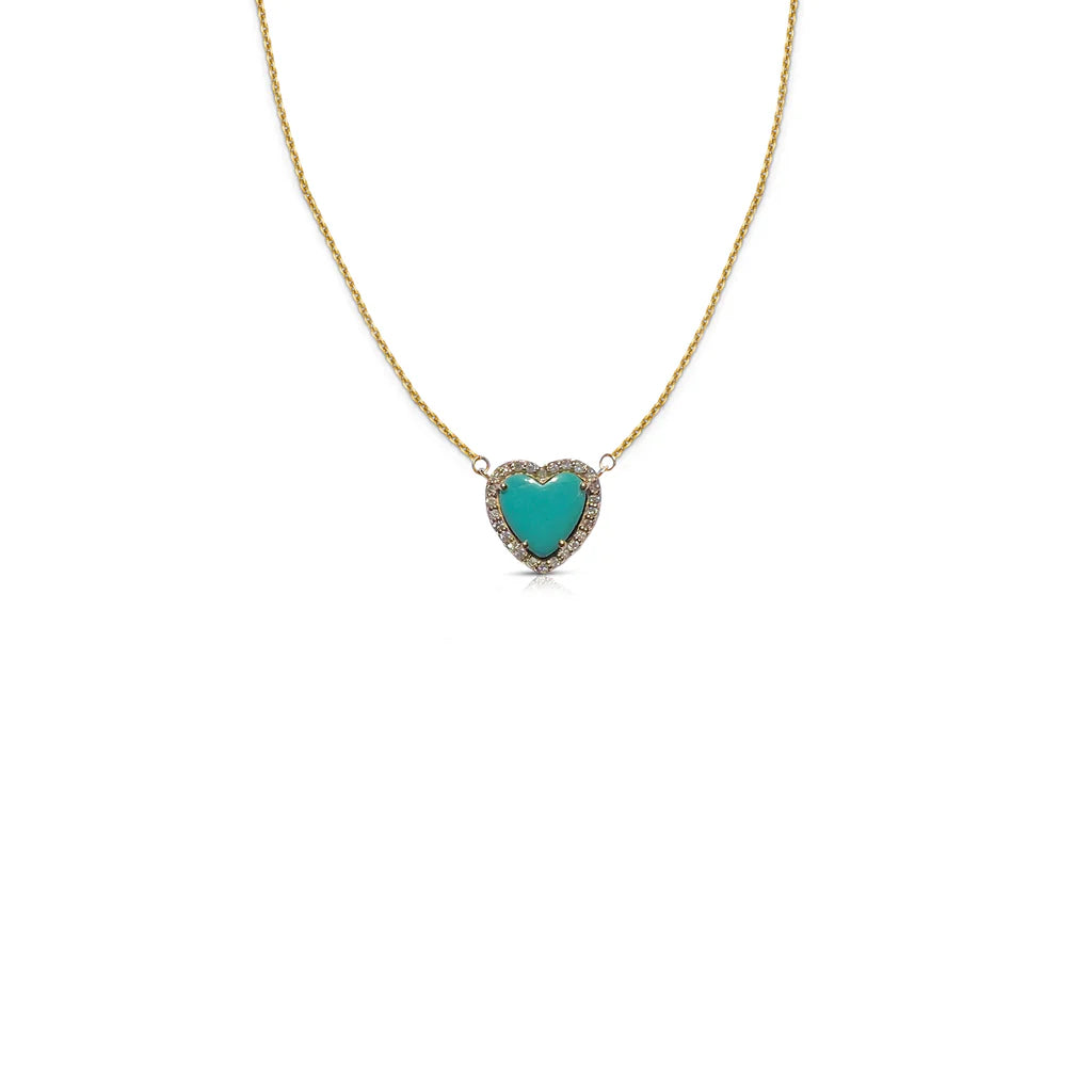 Mini 14K Turquoise Heart Necklace