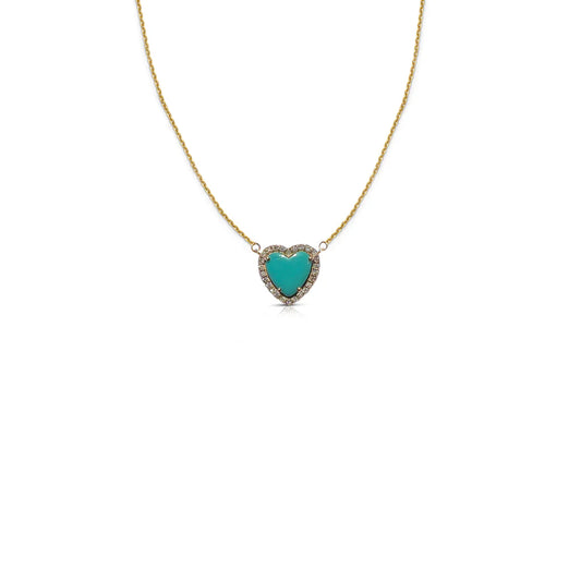 Mini 14K Turquoise Heart Necklace