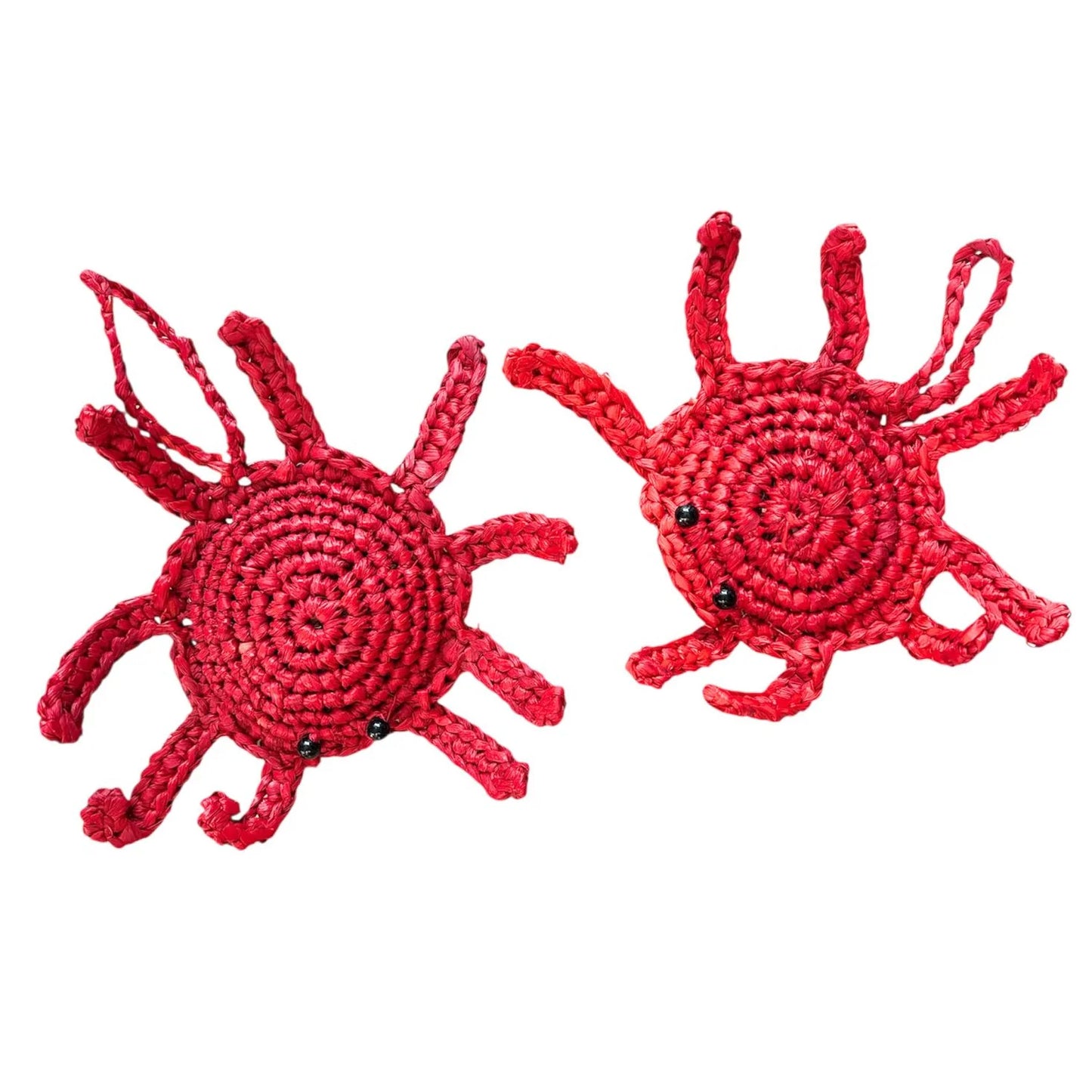 Mini Red Crabs Raffia Keyrings